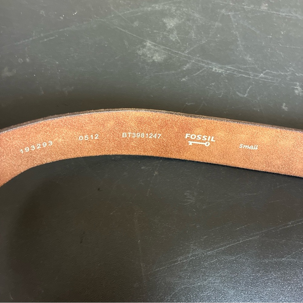 Fossil Brown Tooled Colorful Leather Belt Western Boho Y2K Size Small - Picture 3 of 16